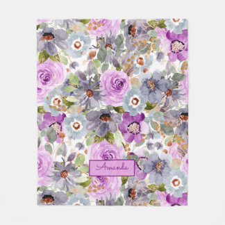 Couverture Polaire Aquarelle Motif Floral