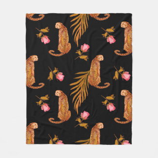 Couverture Polaire Aquarelle motif transparent avec guépards