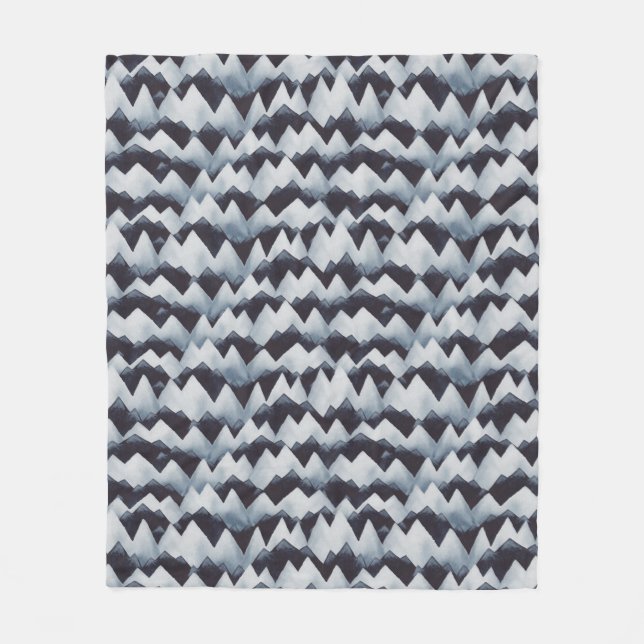 Couverture Polaire Aquarelle Mountain Stripes Motif Fleece Blanche (Devant)