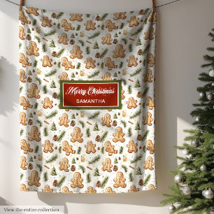 Couverture Polaire Aquarelle Neutre Couleurs Terre Gingerbread Homme