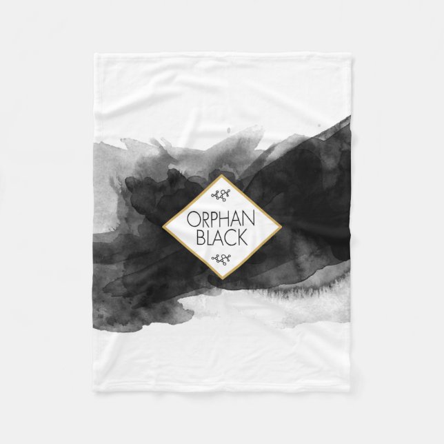 Couverture Polaire Aquarelle noire noire orpheline (Devant)