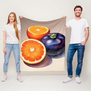 Couverture Polaire Aquarelle orange