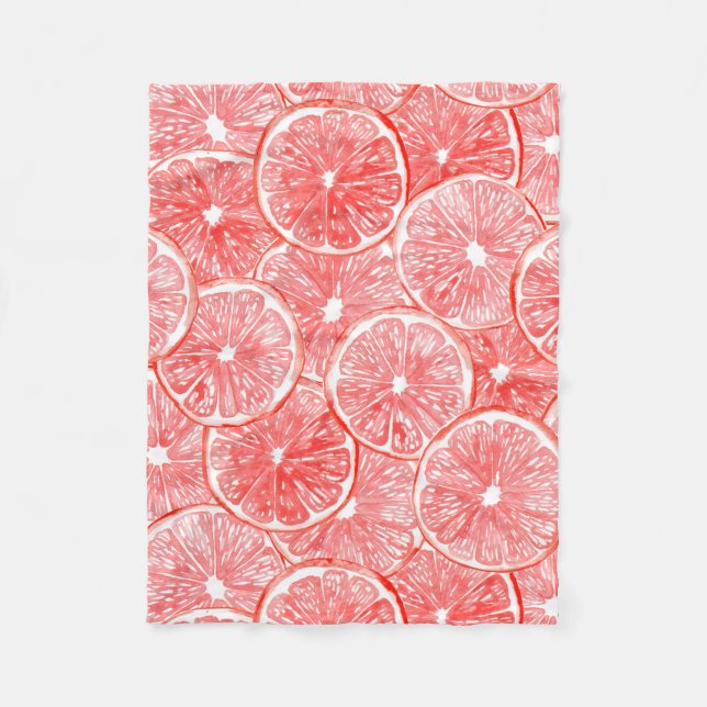Couverture Polaire Aquarelle pamplemousse motif (Devant)