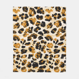 Couverture Polaire Aquarelle peau léopard, dégradé cravate-teint.
