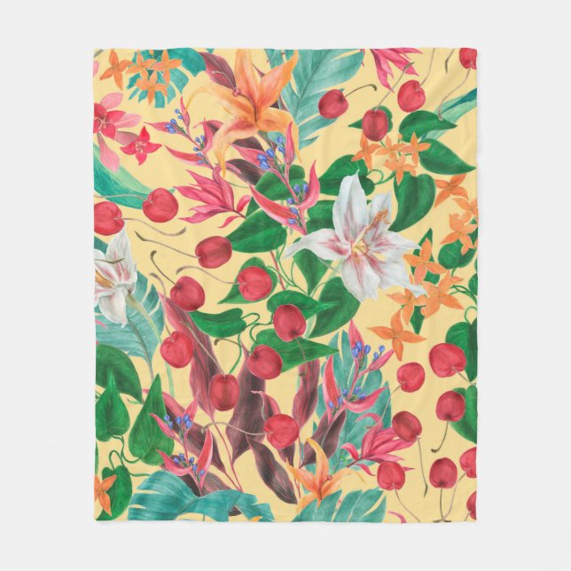 Couverture Polaire Aquarelle peinture en continu motif avec belle (Devant)