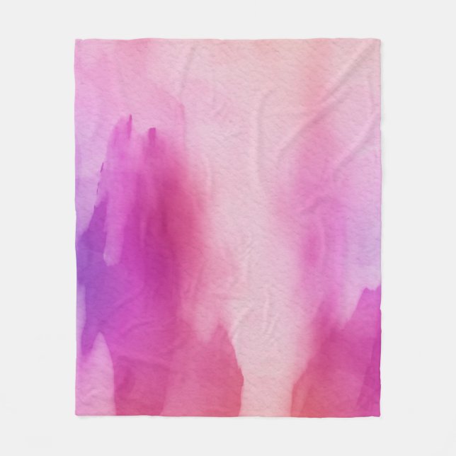 Couverture Polaire Aquarelle Pink violet ouverture d'espace positif (Devant)