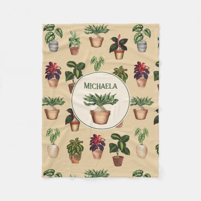Couverture Polaire Aquarelle Poted Plante Terracotta Nom des pots (Devant)