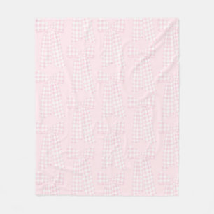 Couverture Polaire Aquarelle Preppy Rose En vichy Bow