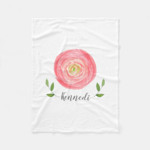 Couverture Polaire Aquarelle rose Floral Fleece Baby