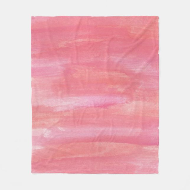 Couverture Polaire Aquarelle rose pâle (Devant)