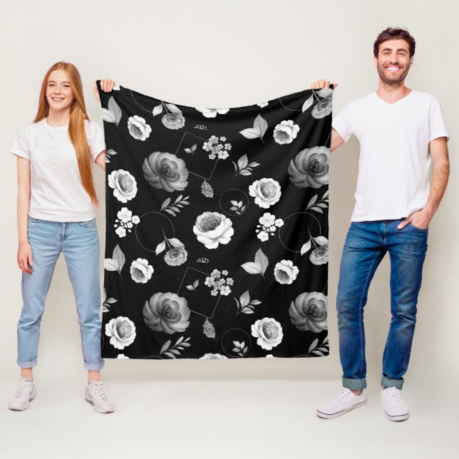 Couverture Polaire Aquarelle Roses 33 (En situation)