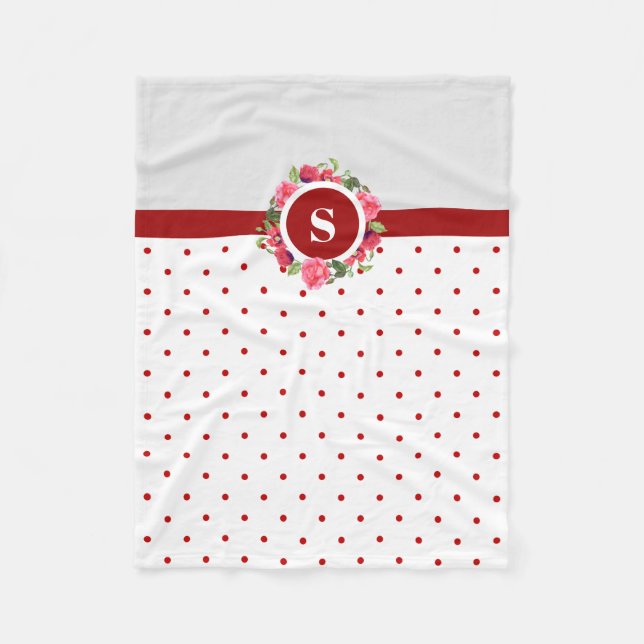 Couverture Polaire Aquarelle Rouge Poppies Roses Roses Roses Roses Ce (Devant)