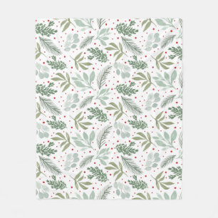 Couverture Polaire Aquarelle Russe Pine Forest Berry Garland