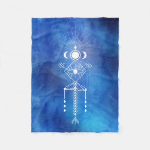 Couverture Polaire *~* Aquarelle sacrée Shaman Primal Aztec Tribal