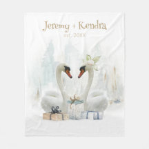 Aquarelle Swans hiver Personnalisé