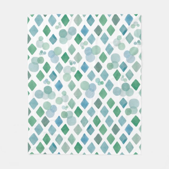 Couverture Polaire Aquarelle transparente sur un arrière - plan blanc (Devant)
