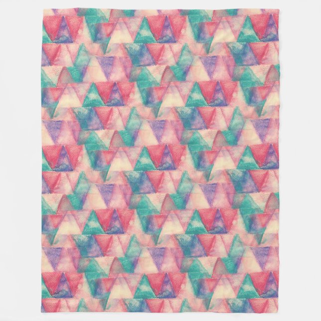 Couverture Polaire Aquarelle Triangle Motif + vos idées (Devant)