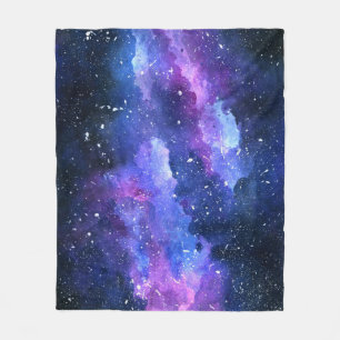 Couverture Polaire Aquarelle Universe de l'espace galaxique violet