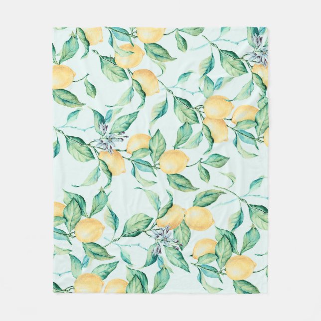 Couverture Polaire Aquarelle verte citron : Romance sans couture (Devant)