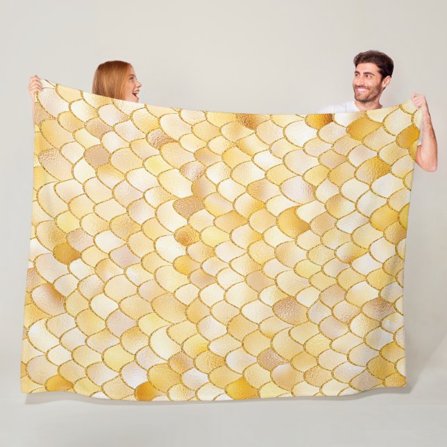 Couverture Polaire Aquarelle Wonky Gold Parties scintillant métal sir (En situation)