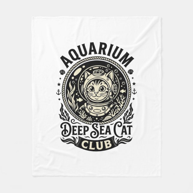 Couverture Polaire Aquarium Chat de mer profond Graphique de chat drô (Devant)