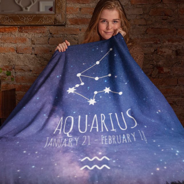 Couverture Polaire Aquarius | Constellation Zodiaque personnalisée (Créateur téléchargé)