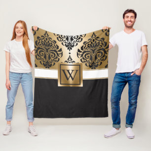 Couverture Polaire Arabes noirs et d'or