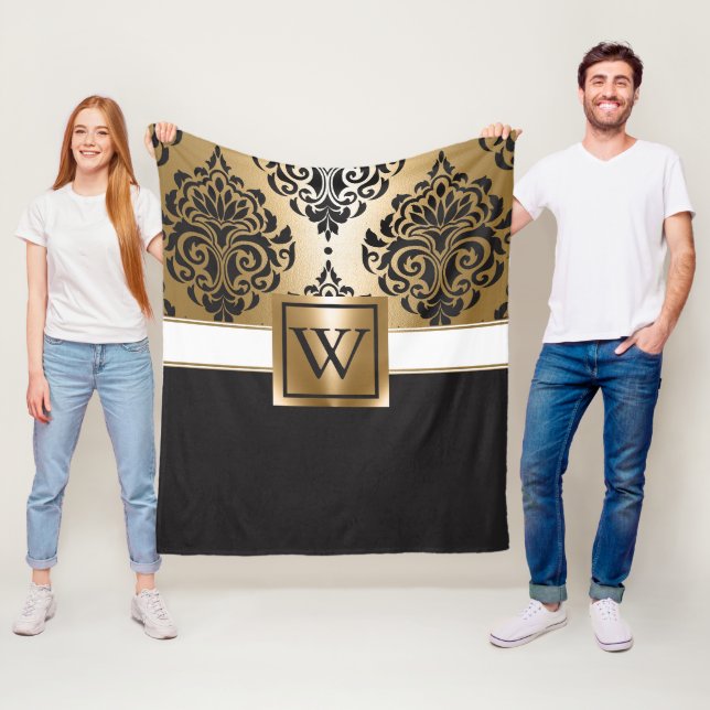 Couverture Polaire Arabes noirs et d'or (En situation)