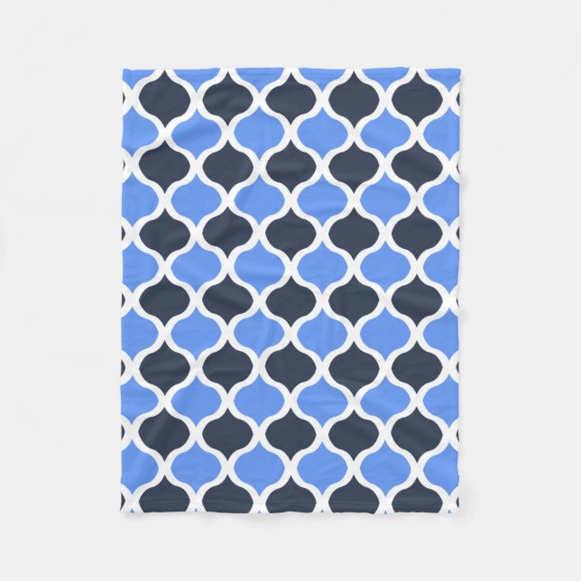 Couverture Polaire Arabesque mauresque (Cornflower et noir) (Devant)