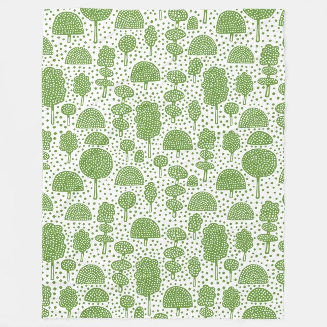 Couverture Polaire Arboretum 230715 - Avocado Green on White (Devant)