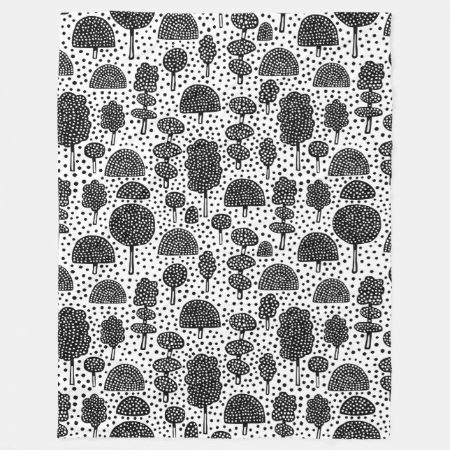 Couverture Polaire Arboretum 230715 - Noir sur blanc (Devant)
