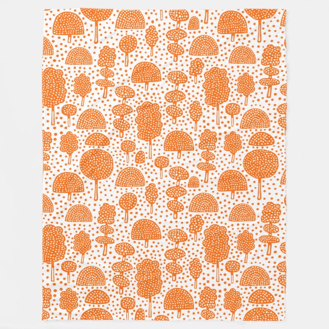 Couverture Polaire Arboretum 230715 - Orange sur blanc (Devant)