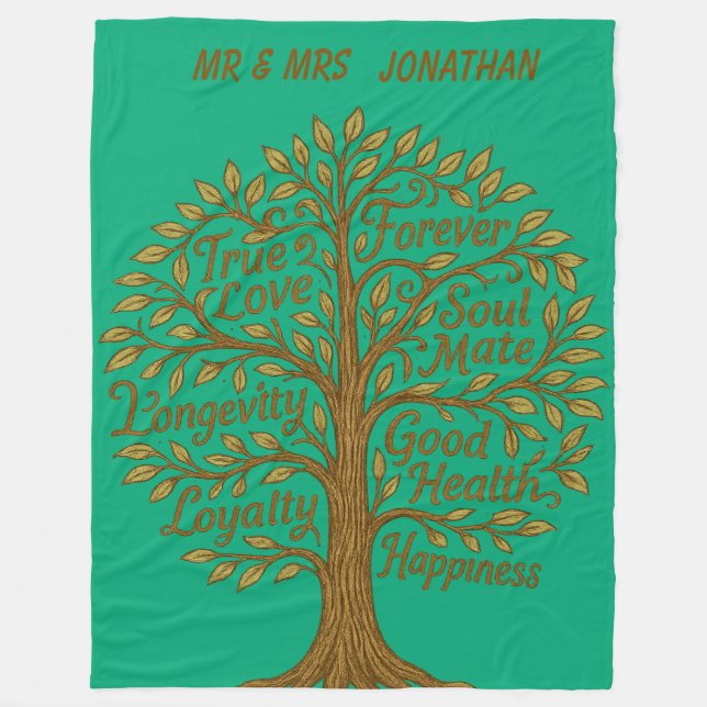 Couverture Polaire Arbre d'Anniversaire (Devant)