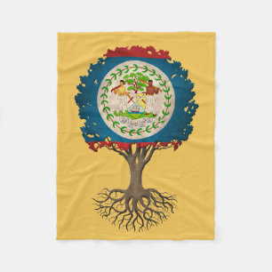 Couverture Polaire Arbre de drapeau de Belize de la vie
