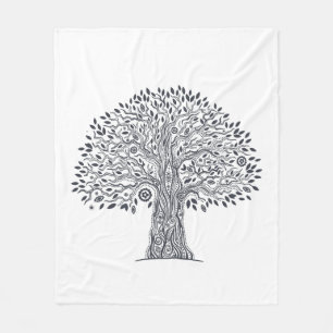 Couverture Polaire Arbre de griffonnage de la vie