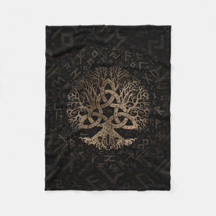 Couverture Polaire Arbre de la vie avec Triquetra sur le motif de