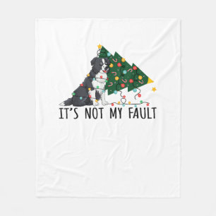 Couverture Polaire Arbre de Noël Ce n'est pas ma faute Bordure Collie