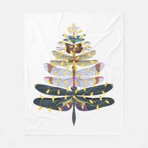 Couverture Polaire Arbre de Noël des libellules