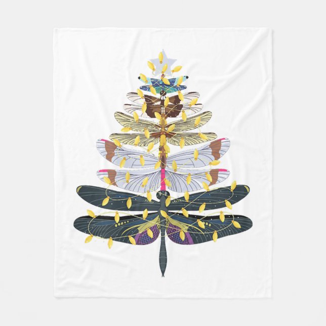 Couverture Polaire Arbre de Noël des libellules (Devant)