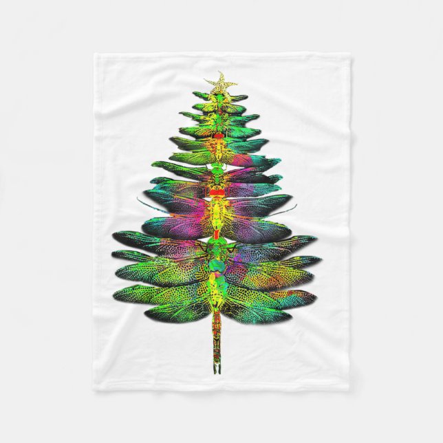 Couverture Polaire Arbre de Noël Libellule Libellule Noël  (Devant)