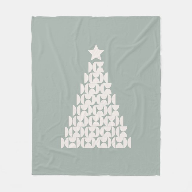 Couverture Polaire Arbre de Noël vert Sage (Devant)