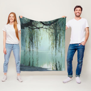 Couverture Polaire Arbre de saule serein Réflexion Art de la nature (