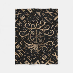 Couverture Polaire Arbre de Vegvisir de la vie Yggdrasil et des runes