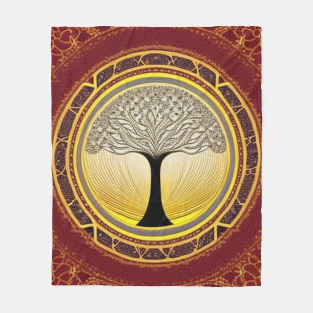 Couverture Polaire Arbre de vie (Devant)
