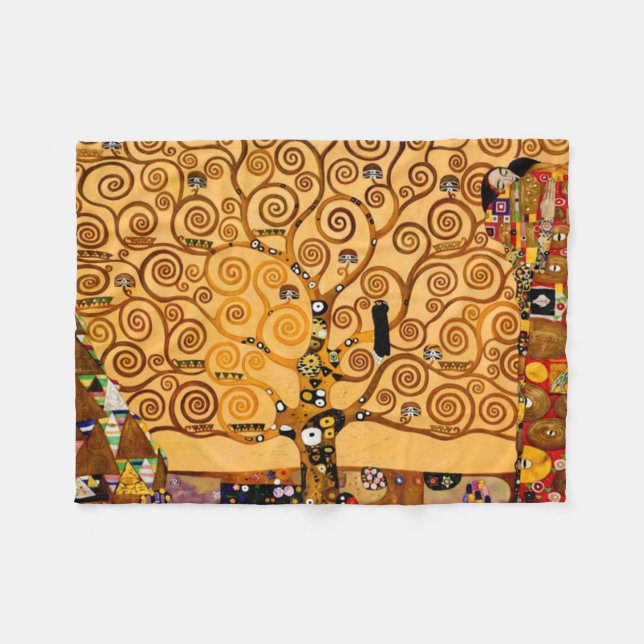 Couverture Polaire Arbre de vie de Gustav Klimt Fine Art (Devant (Horizontal))
