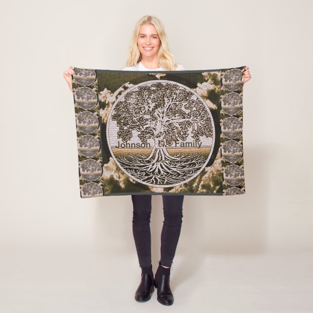 Couverture Polaire Arbre généalogique personnalisé (En situation)