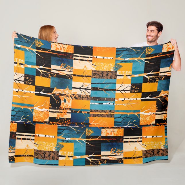 Couverture Polaire Arbres d'automne Couleurs de feuille d'automne Mot (En situation)