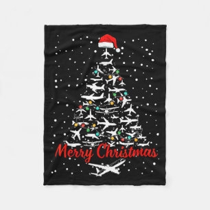 Couverture Polaire Arbres de Noël Avions Beaucoup de Noël Hommes