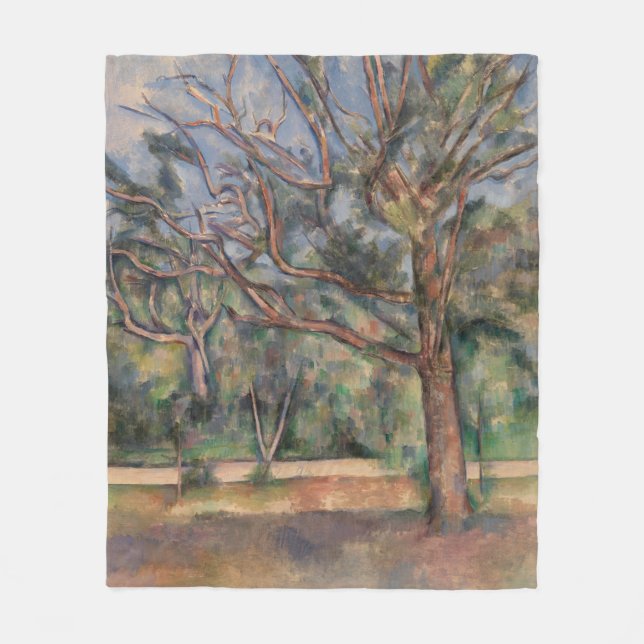 Couverture Polaire Arbres et Route, Paysage Post-Impressionniste (Devant)