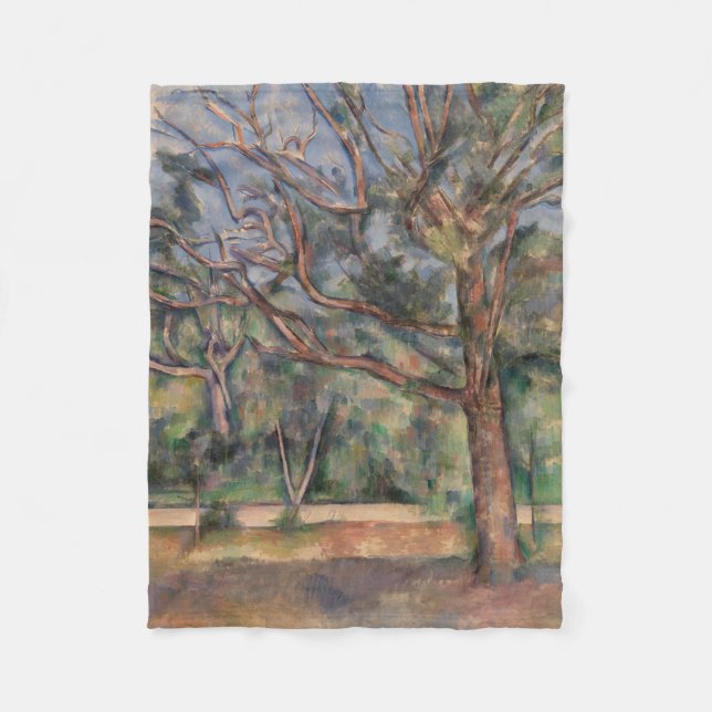 Couverture Polaire Arbres et Route, Paysage Post-Impressionniste (Devant)